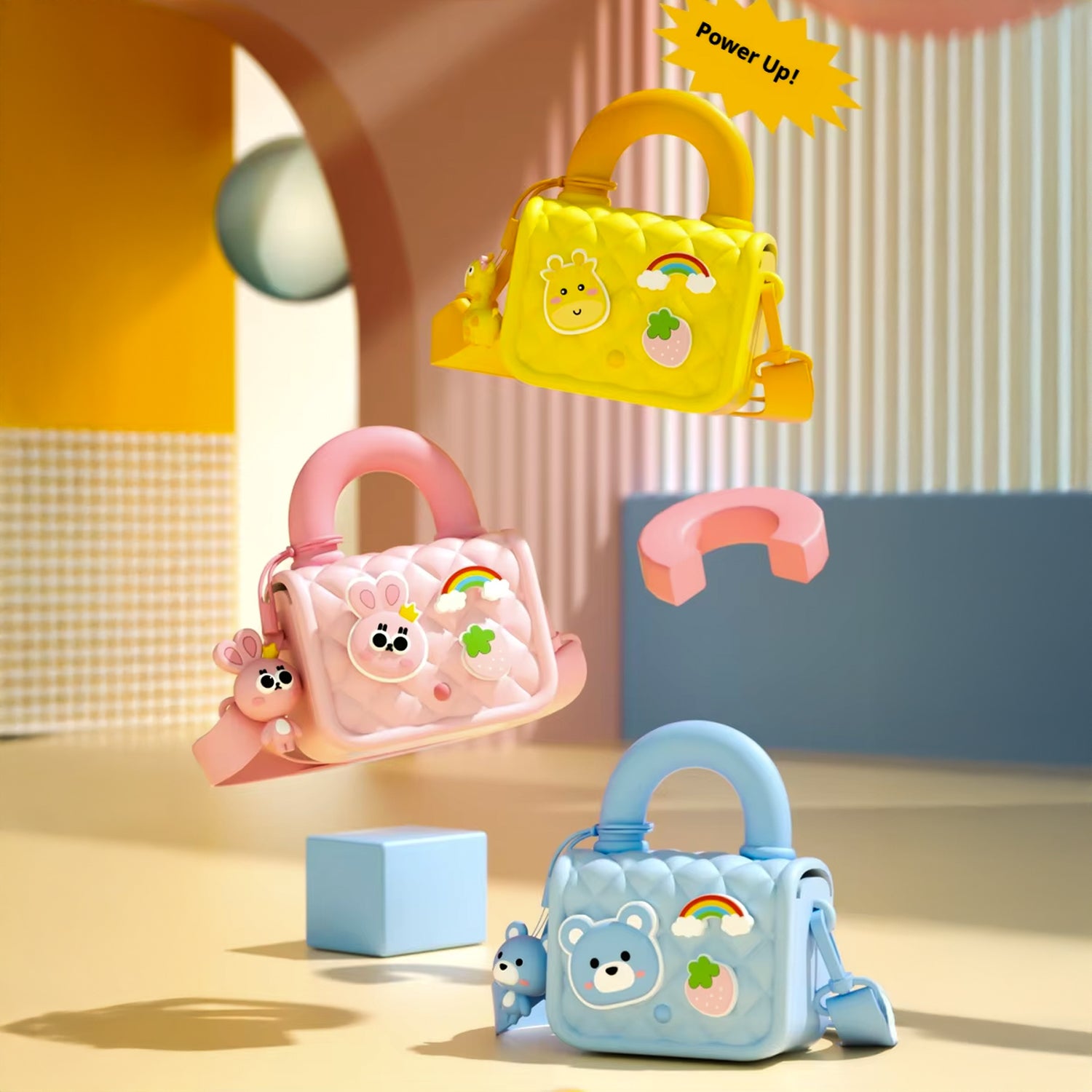 Cute Cartoon Kids Handbag – Rainbow Style Silicone Shoulder Bag for Girls