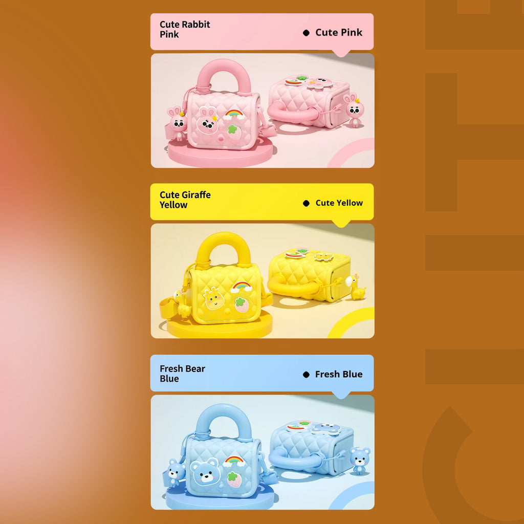 Cute Cartoon Kids Handbag – Rainbow Style Silicone Shoulder Bag for Girls