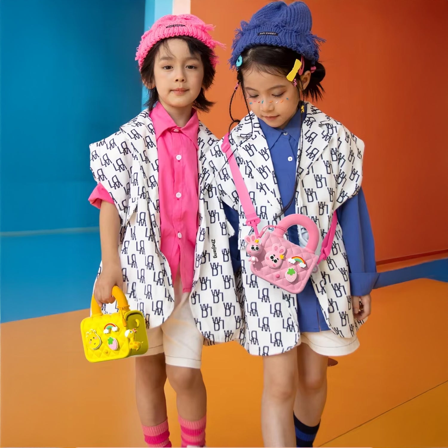 Cute Cartoon Kids Handbag – Rainbow Style Silicone Shoulder Bag for Girls