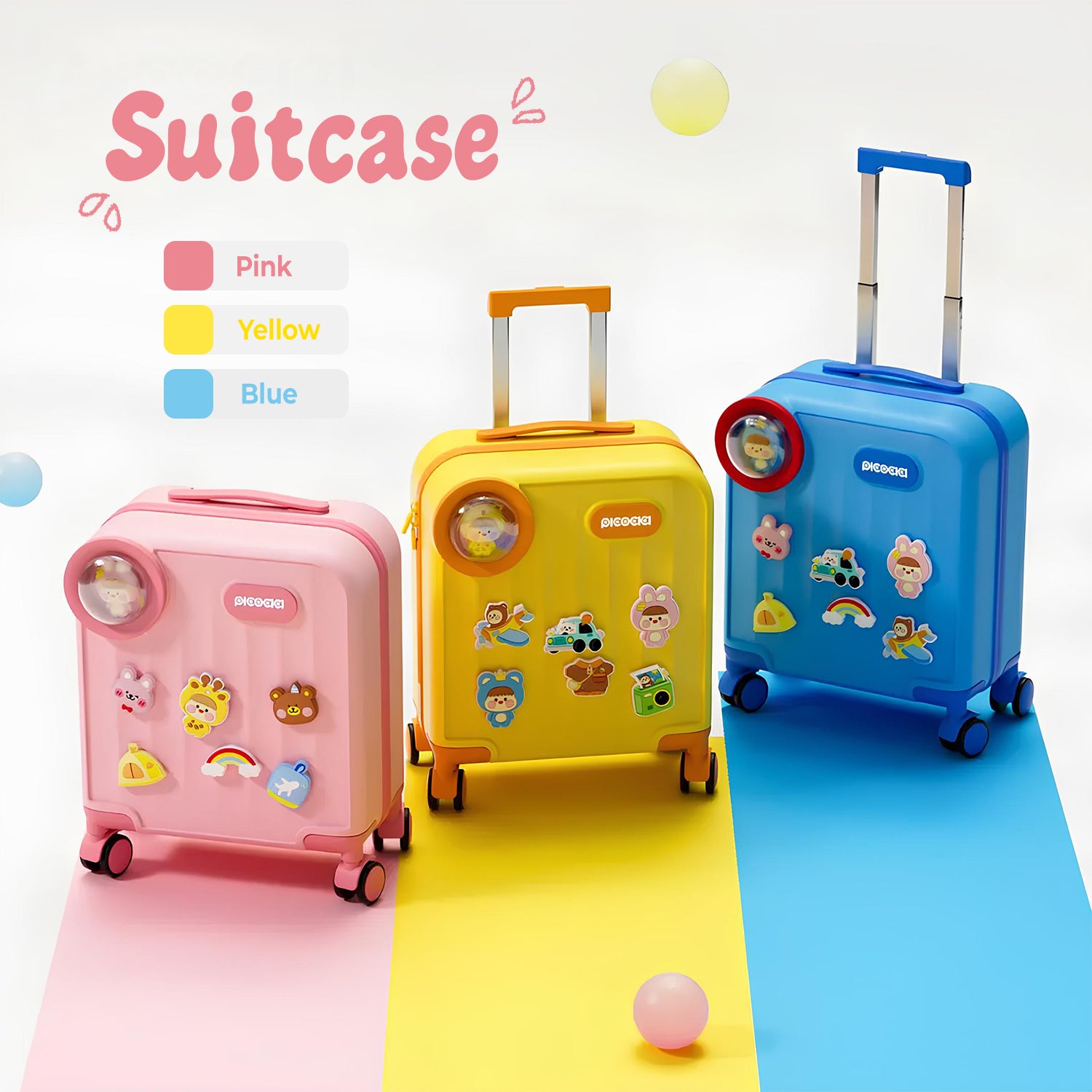 Kawaii Kids Rolling Suitcase | Fun Travel Luggage for Toddlers & Children