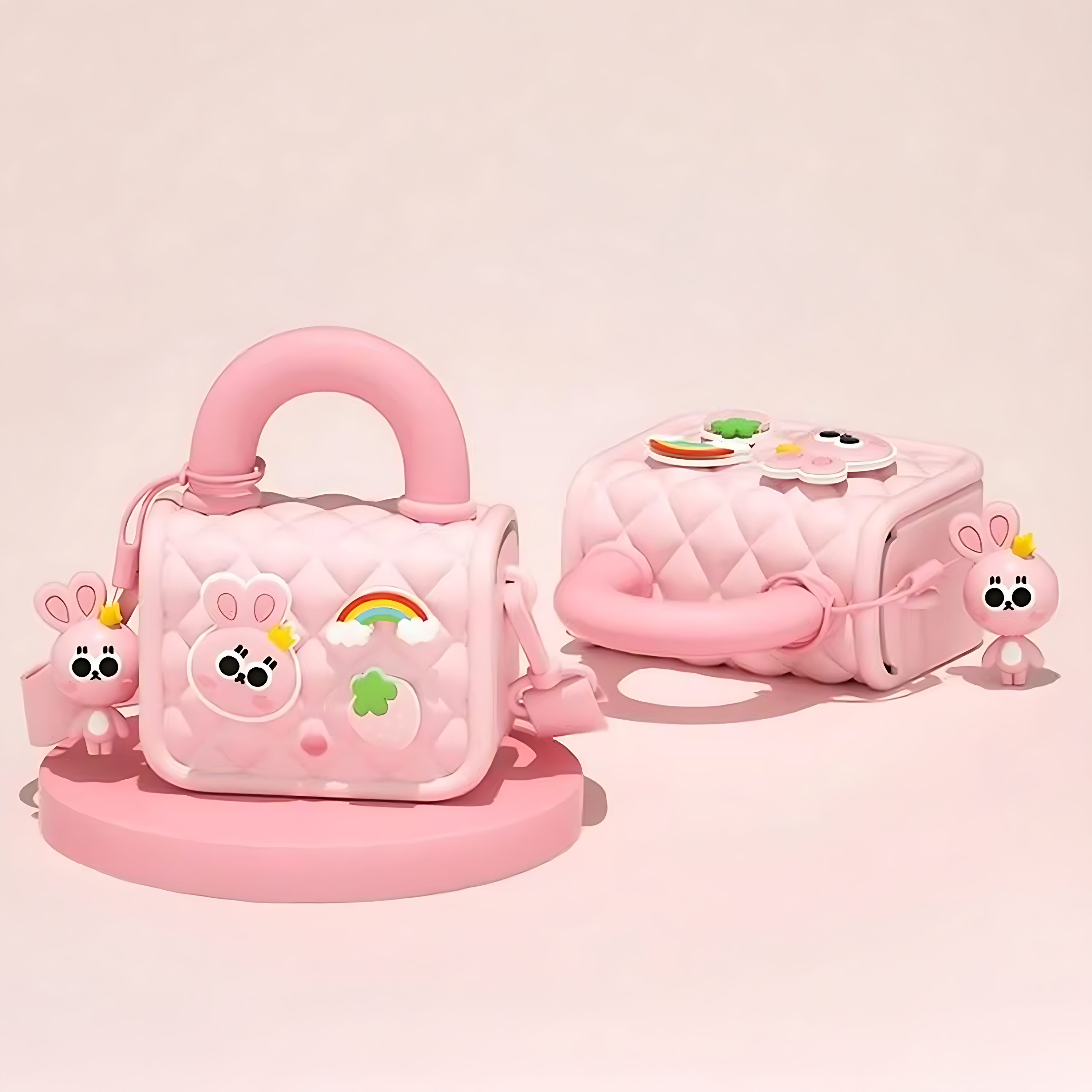 Cute Cartoon Kids Handbag – Rainbow Style Silicone Shoulder Bag for Girls