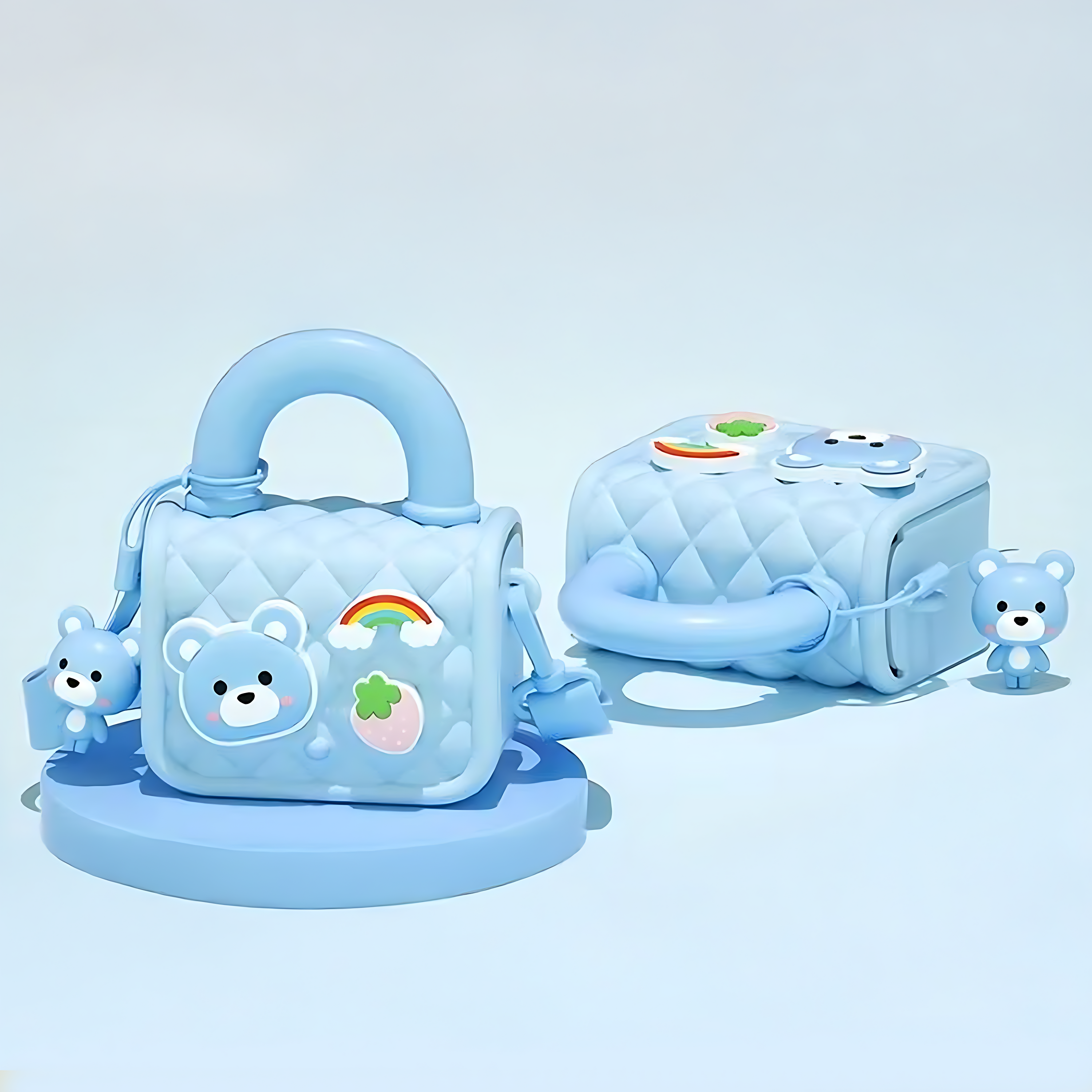Cute Cartoon Kids Handbag – Rainbow Style Silicone Shoulder Bag for Girls