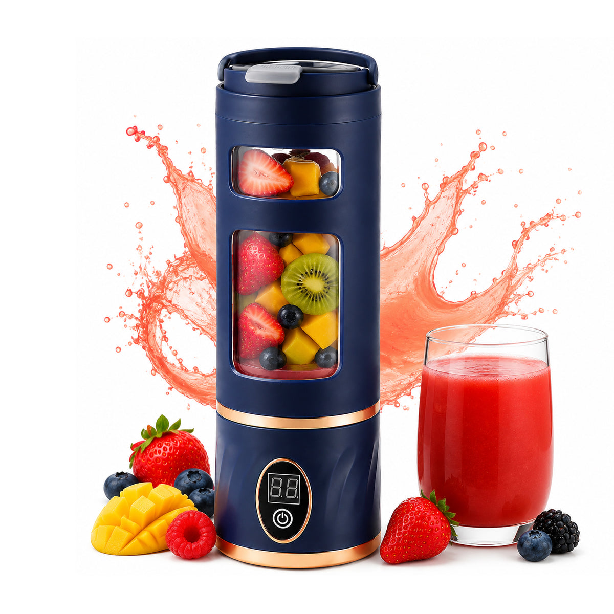 Portable Blender 450ml Rechargeable with Digital Display