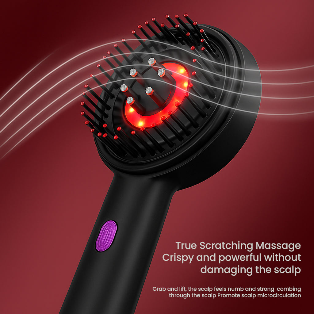 Scalp Massage Comb with Infrared Light & Oil Applicator | 3-in-1 Hair Care Massager