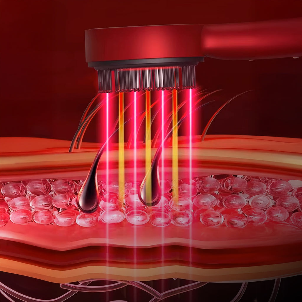 Scalp Massage Comb with Infrared Light & Oil Applicator | 3-in-1 Hair Care Massager