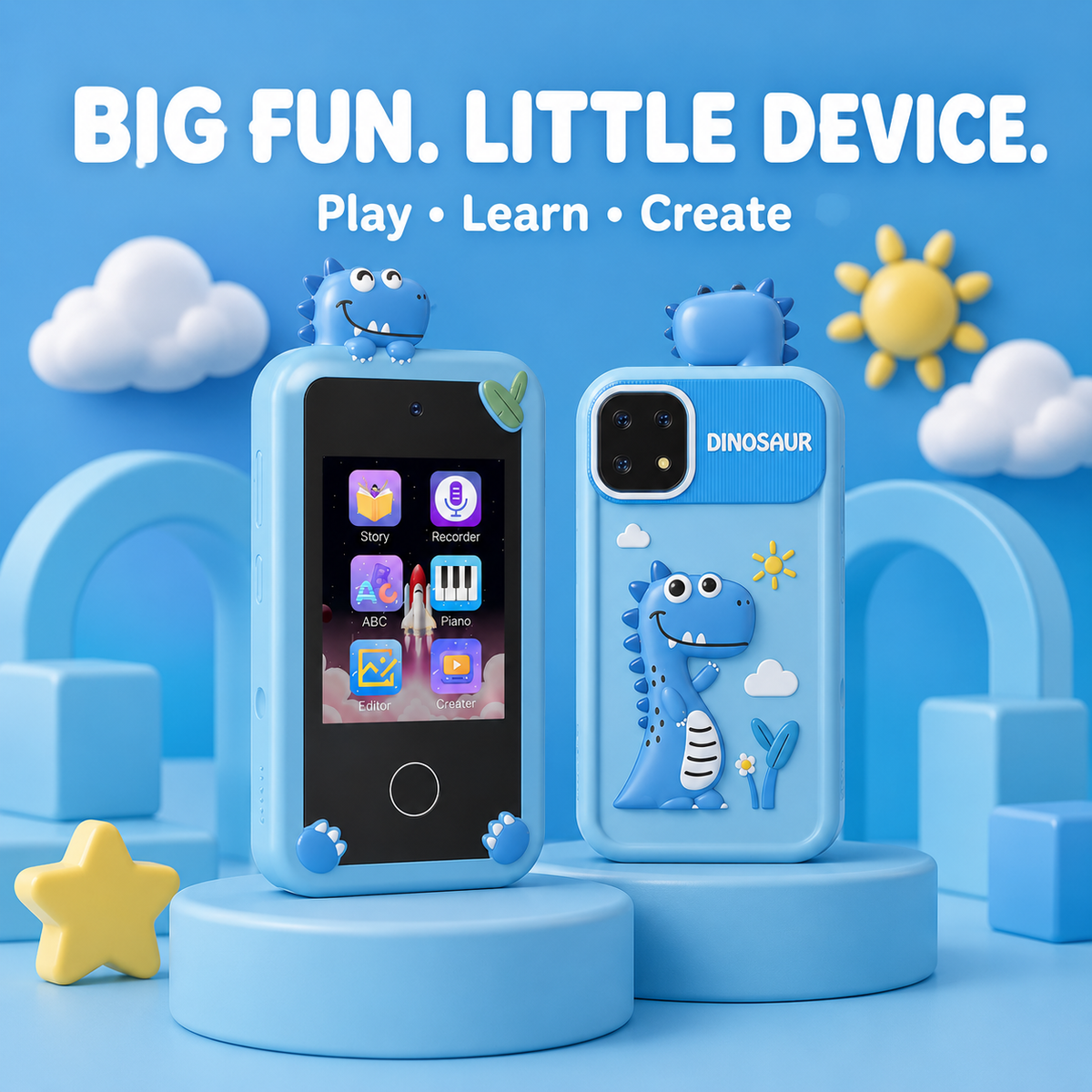 Kids Phone Toy with Dual Camera, Music & Interactive Learning Games