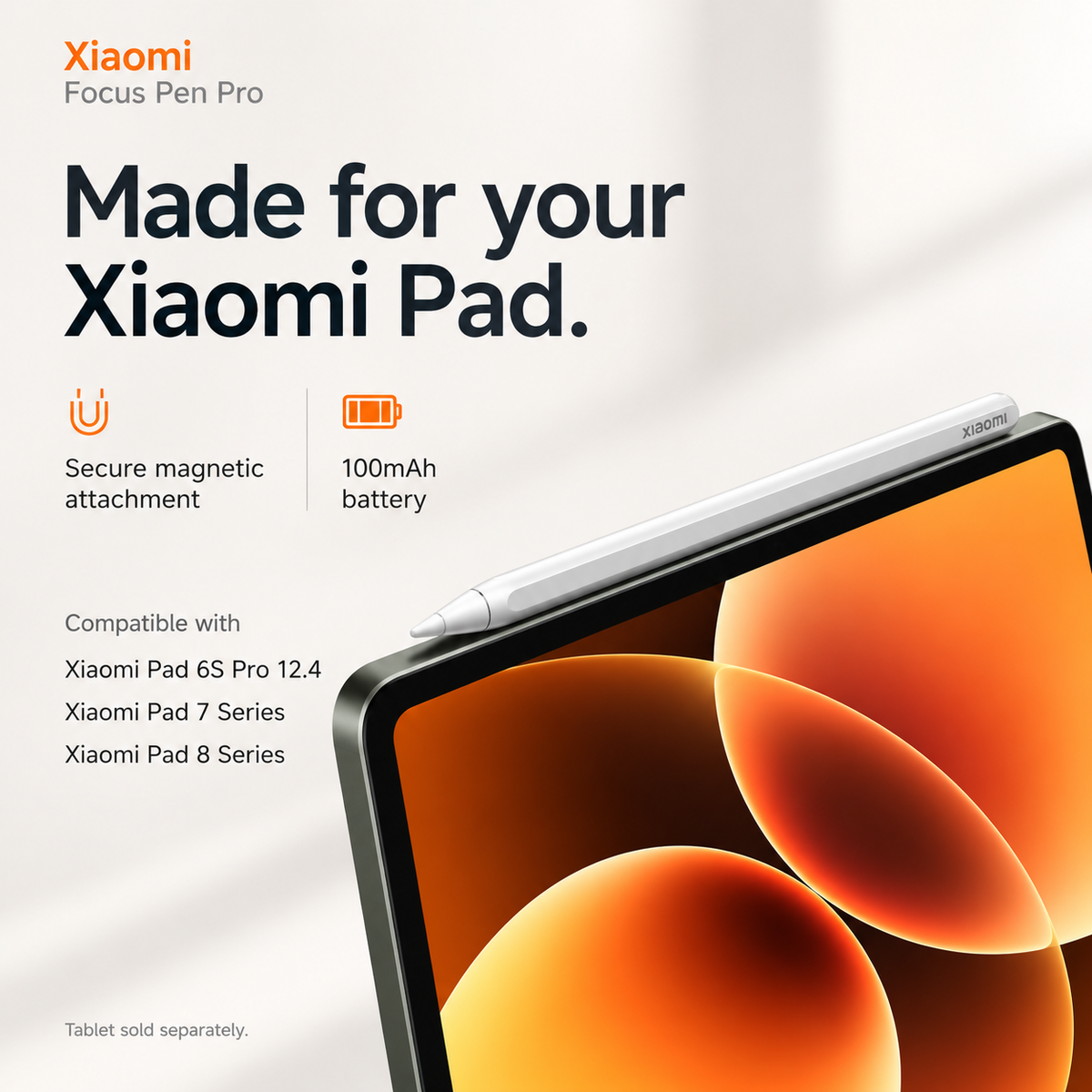 Xiaomi Focus Pen Pro – Smart Stylus with 16,384 Pressure Levels, Gesture Controls & Haptic Feedback