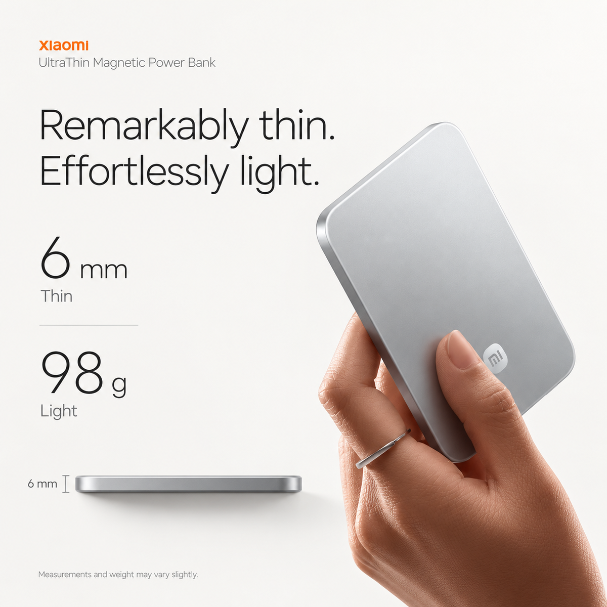 Xiaomi UltraThin Magnetic Power Bank 5000mAh – 15W Wireless & 22.5W USB-C Fast Charging