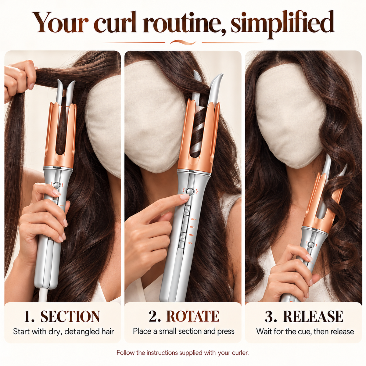 Automatic Hair Curler 25mm with 2-Way Rotation