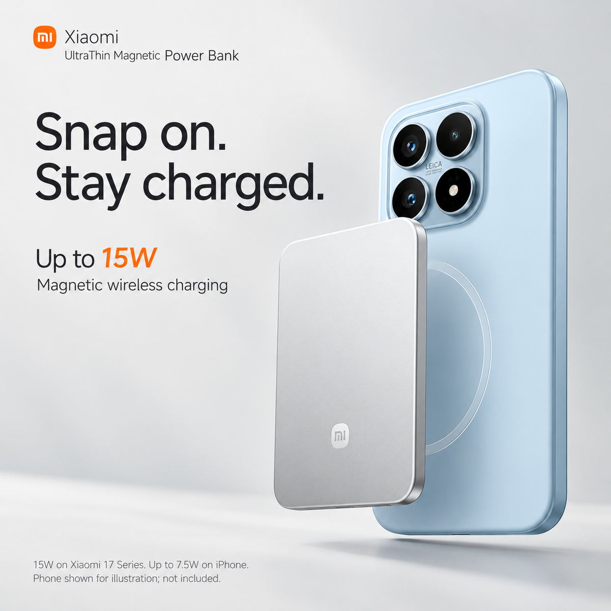Xiaomi UltraThin Magnetic Power Bank 5000mAh – 15W Wireless & 22.5W USB-C Fast Charging