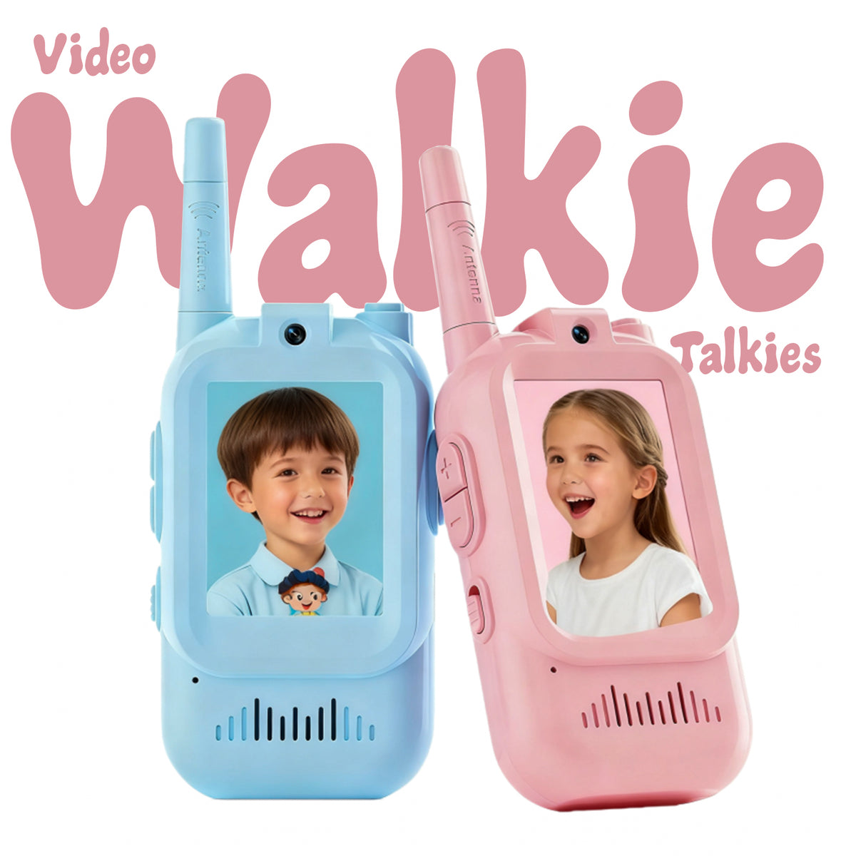 Kids Video Walkie Talkie Toy (2-Pack) with 2-Inch Screen and Fun Voice Changing Function for Boys & Girls