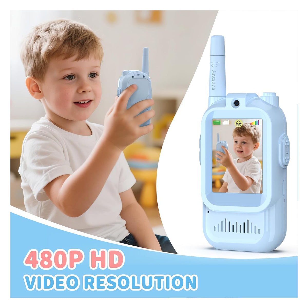 Kids Video Walkie Talkie Toy (2-Pack) with 2-Inch Screen and Fun Voice Changing Function for Boys & Girls