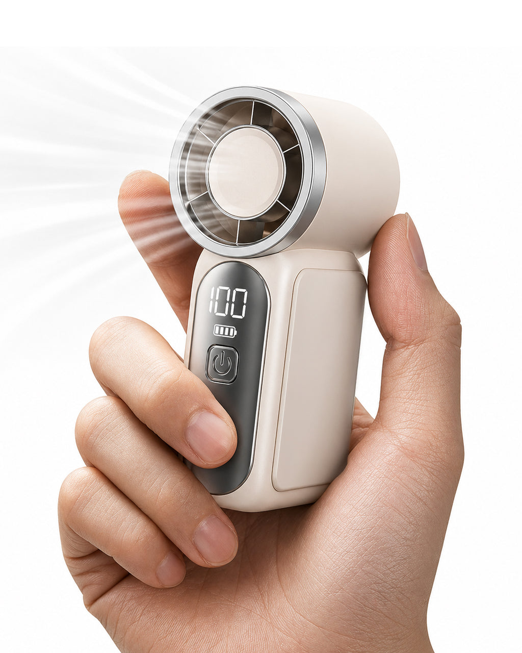 Ultra Mini Handheld Turbo Fan, 100 Speeds with Digital Display, High Speed, USB-C Rechargeable Battery, Personal Cooling Fan, Lightweight Travel Fan for Outdoor, Makeup and Office