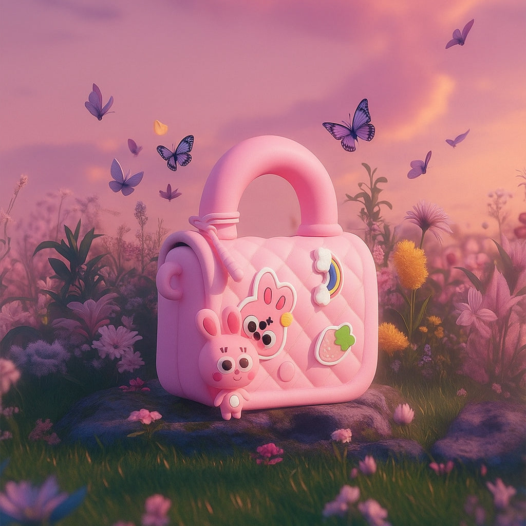 Cute Cartoon Kids Handbag – Rainbow Style Silicone Shoulder Bag for Girls