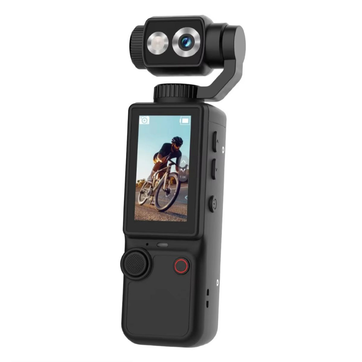 4K Vlogging Camera with Stabilizer, Pocket Handheld Video Camera, Mini Camera with Autofocus, Fill Light & Microphone, Portable Camera for YouTube, TikTok, Travel Recording