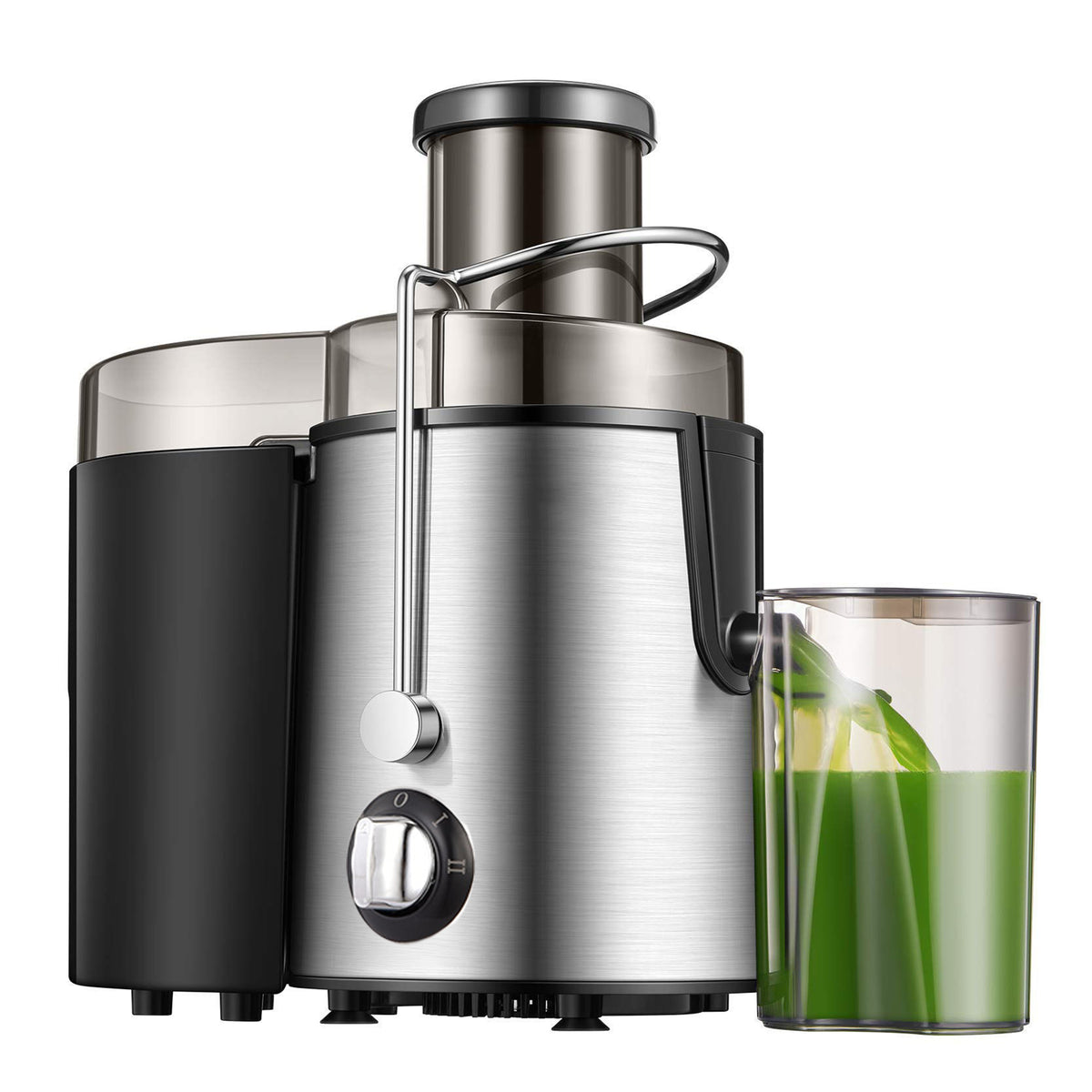 450W Juice Extractor Machine, 2-Speed Centrifugal Juicer for Whole Fruits and Vegetables, Easy to Clean with Pulp Collector and 3" Feed Port, Stainless Steel Filter