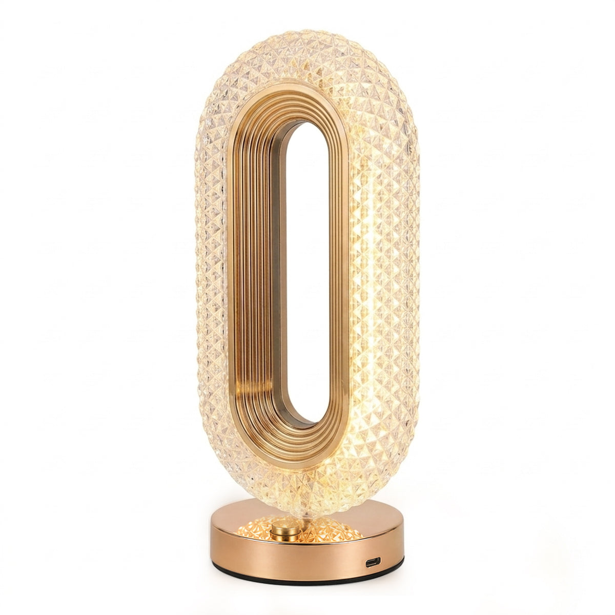 Cordless Crystal LED Table Lamp - Aesthetic Rechargeable Night Light, 3-Color Dimmable Touch Control Bedside Lantern, 12-Hour Battery for Luxury Home Decor, Bedroom & Living Room Ambiance